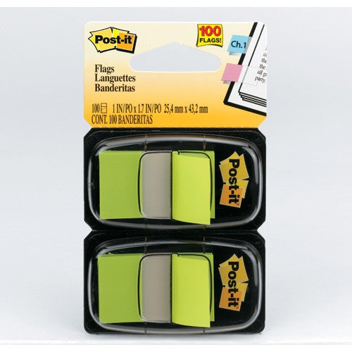 Post-it Flags 680-BG2 1″ × 1.7″ (2.54 cm × 4.31 cm) Bright Green - Exact Tool & Supply
