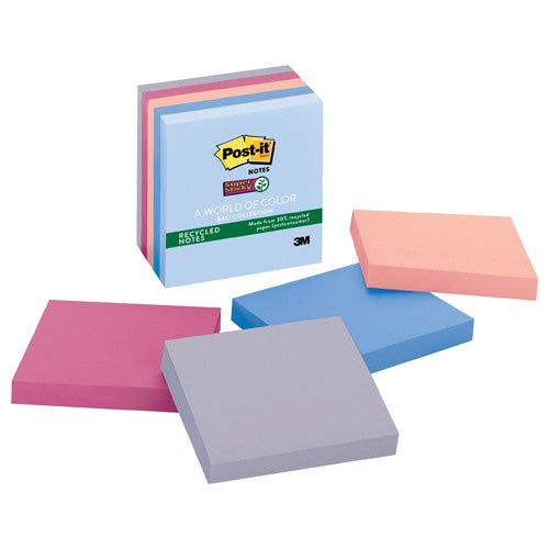 Post-it Super Sticky Recycled Notes 654-5SSNRP 3″ × 3″ (76 mm × 76mm) Bali Collection - Exact Tool & Supply