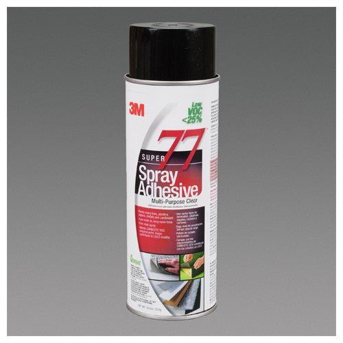 3M Super 77 CA Multipurpose Spray Adhesive Low VOC <25% Clear 24 fl oz Can (Net Wt 18.0 oz) - Exact Tool & Supply
