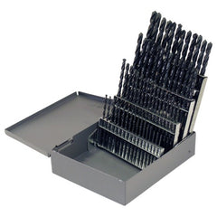 #1-#60 RHS / RHC HSS 118 Degree Radial Point General Purpose Jobber Length Drill Set - Steam Oxide - Exact Tool & Supply