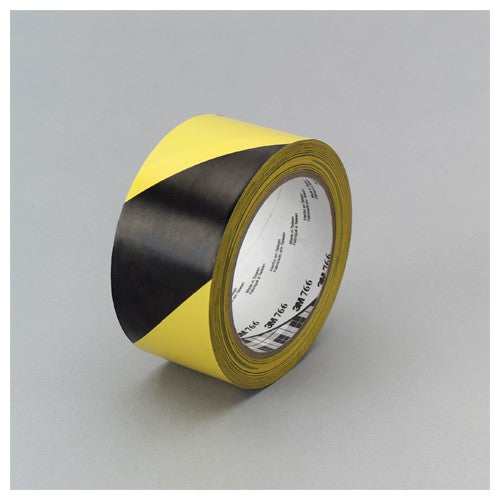 3M Safety Stripe Warning Tape 766 Black/Yellow 2″ × 36 yd 5 mil - Exact Tool & Supply