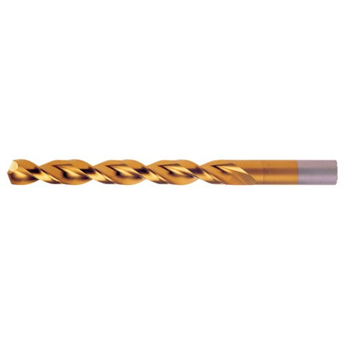 #1 RHS / RHC HSS-CO 8% (M42) 135 Degree Split Point Q-Cobalt Wide Land Parabolic Jobber Drill - TiN - Exact Tool & Supply