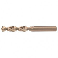 #1 RHS / RHC HSS-CO 8% (M42) 135 Degree Split Point Q-Cobalt Wide Land Parabolic Drill - Straw / Gold Oxide - Exact Tool & Supply