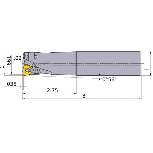 AJXU08R163SA16M INDEXABLE ENDMILL