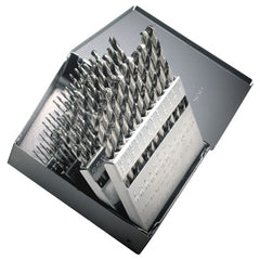 #1-#60 RHS / RHC HSS 118 Degree Radial Point General Purpose Jobber Lengh Drill Set - Bright - Exact Tool & Supply