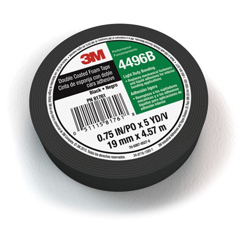 3M Double Coated Polyethylene Foam Tape 4496B 3/4″ × 5 yd 62 mil 12 Rolls/Case - Exact Tool & Supply