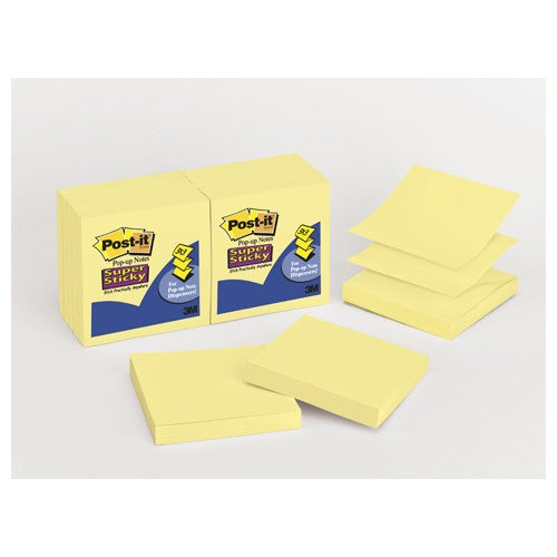 Post-it Super Sticky Pop-up Notes R330-10SSCY Canary Yellow 3″ × 3″ - Exact Tool & Supply