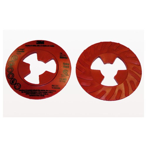 3M Disc Pad Face Plate Ribbed 28443 4-1/2″ Extra Hard Red - Exact Tool & Supply