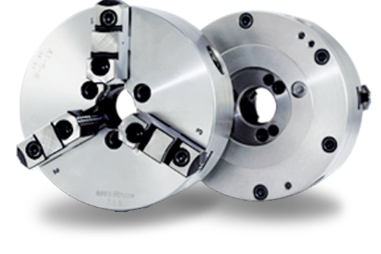 Auto Strong KA Series 3-jaw strong scroll chuck A1 direct mounting, 2-piece jaws - Part # KA6-10" - Exact Tool & Supply