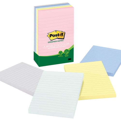 Post-it Greener Notes 660-RP-A 4″ × 6″ (101 mm × 152 mm) Helsinki colors - Exact Tool & Supply