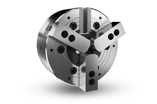 Auto Strong NHT-200 Series 2-jaw and 3-jaw through-hole power chuck (adapter included) - Part # NHT-208A6 - Exact Tool & Supply