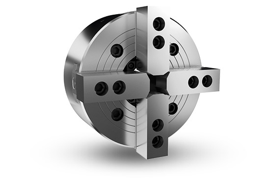 Auto Strong NIT-200 Series 4-jaw through-hole power chuck (adapter excluded) - Part # NIT-208 - Exact Tool & Supply