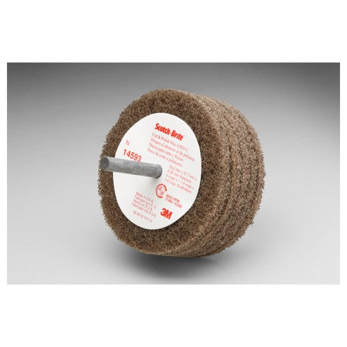 Scotch-Brite Cut and Polish Disc D5 3″ × 1-1/4″ × 1/4″ A MED - Exact Tool & Supply