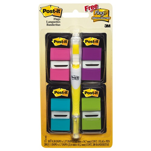 Post-it Flags 680-PPBGVA 1″ × 1.7″ (25 4 mm × 43 2 mm) Assorted - Exact Tool & Supply