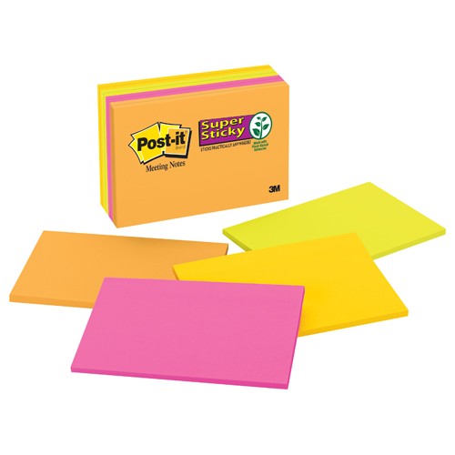 Post-it Super Sticky Notes 6445-SSP 6″ × 4″ (152 mm × 101 mm) Rio de Janeiro Collection - Exact Tool & Supply