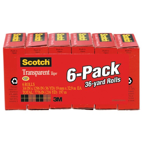 Scotch Tape 600-6PK 3/4″ × 1296″ - Exact Tool & Supply