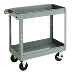 16"W x 30"D x 32"H Service Cart w/16 GA Posts, 5" Dia. Casters Powder Coat Finish - Exact Tool & Supply