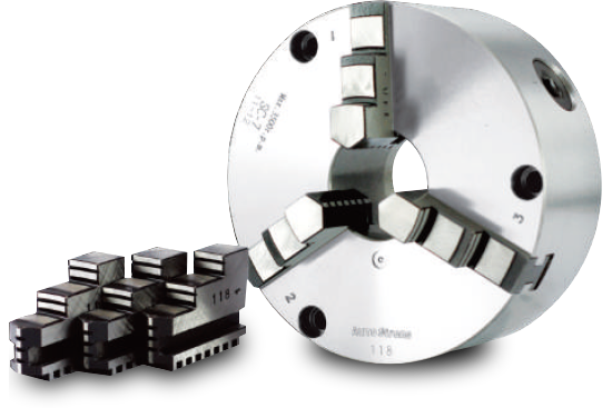 Auto Strong SC Series 3-jaw scroll chuck plain back, solid jaws (front and back mounted) - Part # SC-12 - Exact Tool & Supply