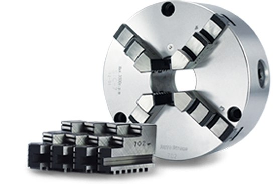 Auto Strong SIC Series 4-jaw scroll chuck plain back, solid jaws (front and back mounted) - Part # SIC-16 - Exact Tool & Supply