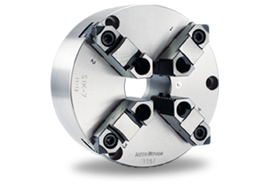 Auto Strong SIK Series 4-jaw strong scroll chuck plain back, 2-piece jaws (front and back mounted) - Part # SIK-12 - Exact Tool & Supply