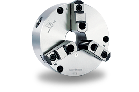 Auto Strong SK Series 3-jaw strong scroll chuck plain back, 2-piece jaws (front and back mounted) - Part # SK-16 - Exact Tool & Supply