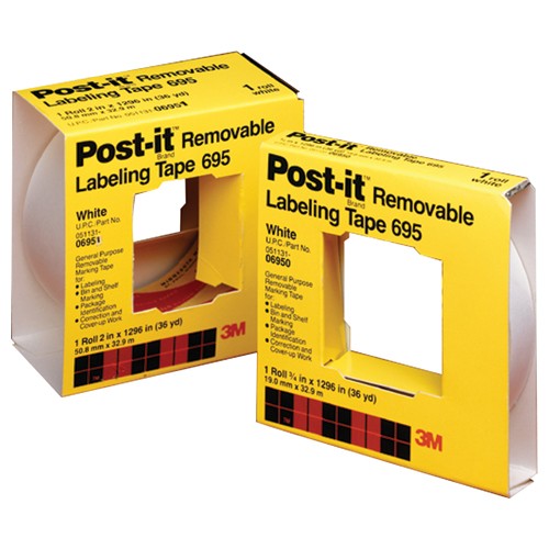 Post-it Labeling Tape 695 2″ × 36 yds White - Exact Tool & Supply