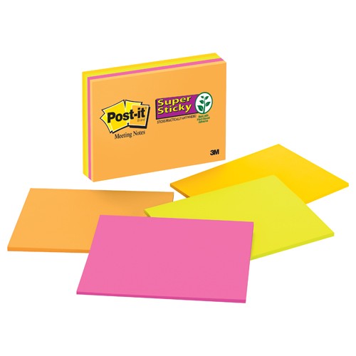 Post-it Super Sticky Notes 6845-SSP 8″ × 6″ (203 mm × 152 mm) Rio de Janeiro Collection Lined - Exact Tool & Supply