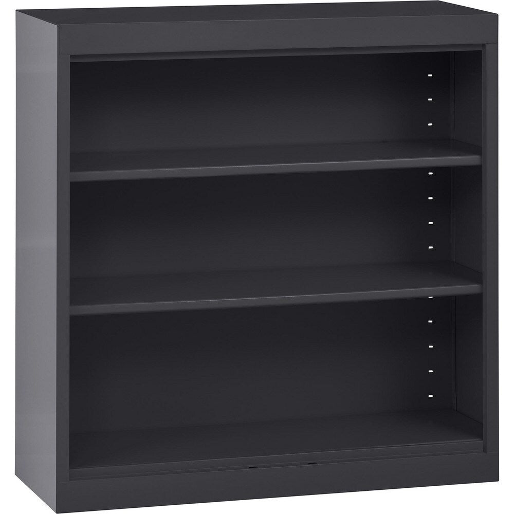 Bookcases; Overall Height: 36 in; Overall Width: 36; Overall Depth: 12; Material: Steel; Color: Textured Black; Shelf Weight Capacity: 200; Mobility: No; Modular: No