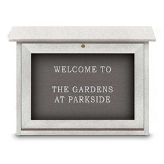Enclosed Letter Board: 24" Wide, 18" High, Fabric, Gray