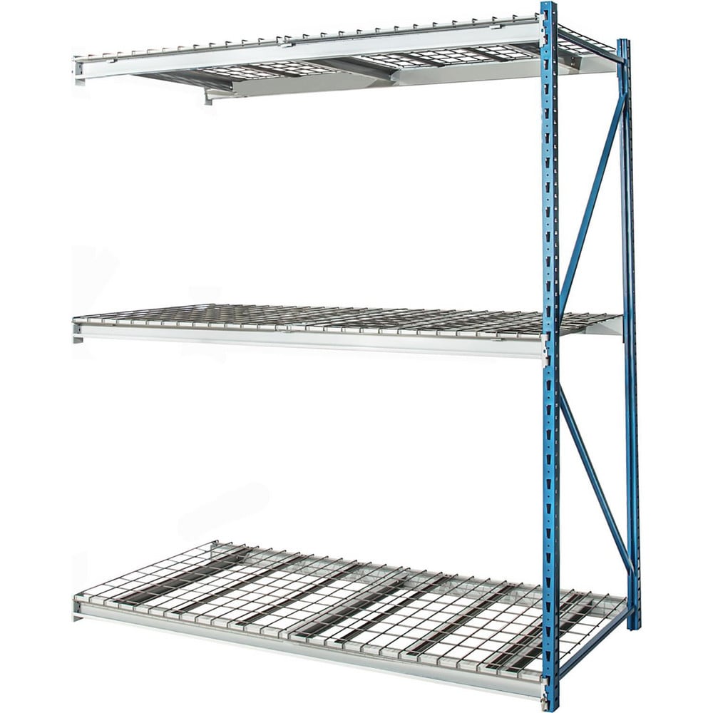 Storage Racks; Rack Type: Bulk Rack Add-On; Overall Width (Inch): 96; Overall Height (Inch): 87; Overall Depth (Inch): 36; Material: Steel; Color: Marine Blue, Light Gray; Finish: Powder Coated