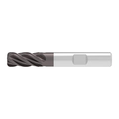 Corner Radius End Mill: 4.00 mm Dia, 11.00 mm LOC, 0.30 mm Radius, 4 Flute, Solid Carbide