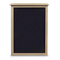 Enclosed Recycled Rubber Bulletin Board: 54" Wide, 38" High, Rubber, Black