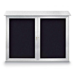 Enclosed Recycled Rubber Bulletin Board: 45" Wide, 36" High, Rubber, Black