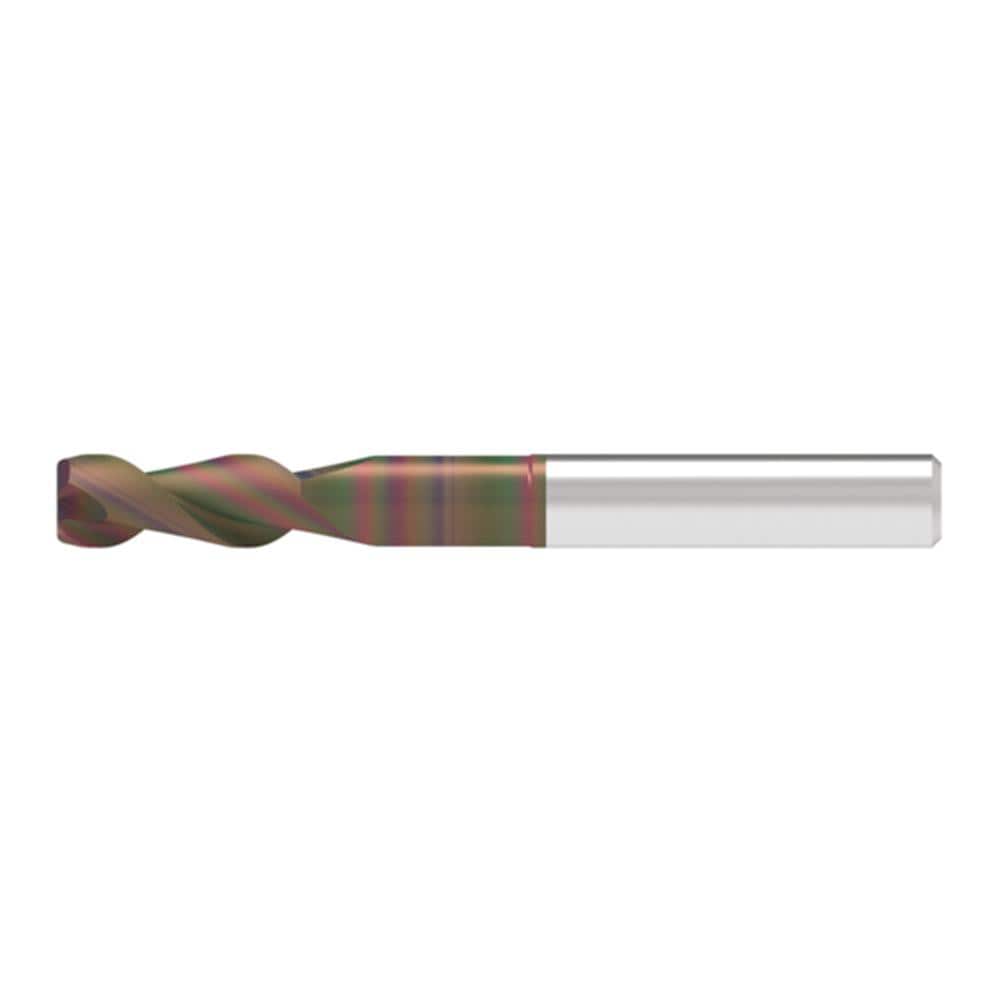 Corner Chamfer End Mill: 3.50 mm Dia, 10.50 mm LOC, 2 Flute, 0.10 mm Chamfer Width, Solid Carbide