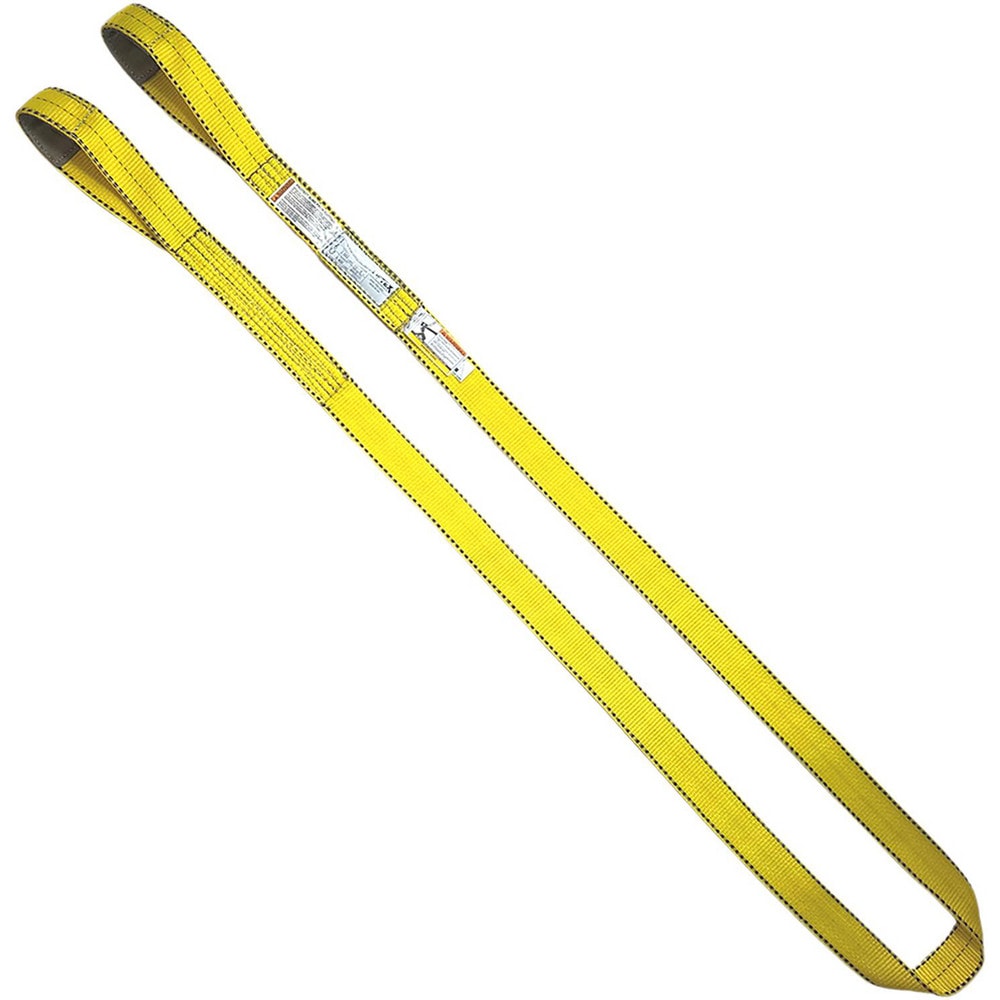 Flat Eye & Eye, Type 3 Web Sling: 16' Long, 2" Wide, 3200 lb Vertical Capacity, Polyester