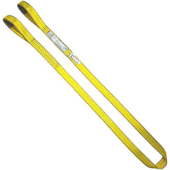 Flat Eye & Eye, Type 3 Web Sling: 16' Long, 2" Wide, 3200 lb Vertical Capacity, Polyester