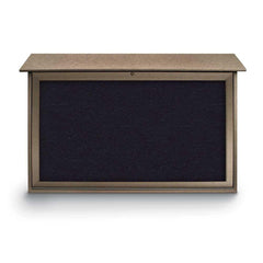 Enclosed Recycled Rubber Bulletin Board: 45" Wide, 30" High, Rubber, Black