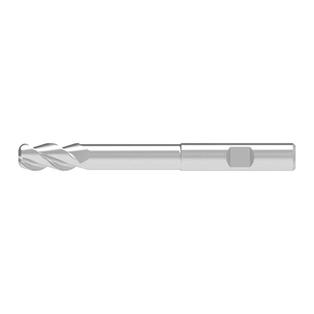 Corner Radius End Mill: 4.00 mm Dia, 10.50 mm LOC, 0.30 mm Radius, 3 Flute, Solid Carbide