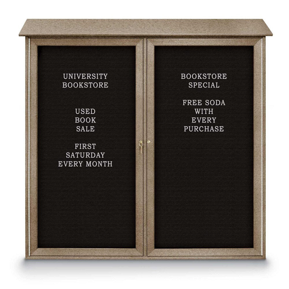 Enclosed Letter Board: 48" Wide, 48" High, Laminate, Black
