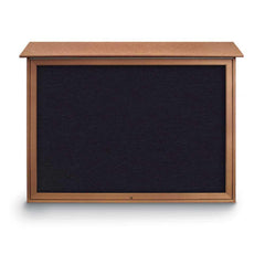 Enclosed Recycled Rubber Bulletin Board: 52" Wide, 40" High, Rubber, Black