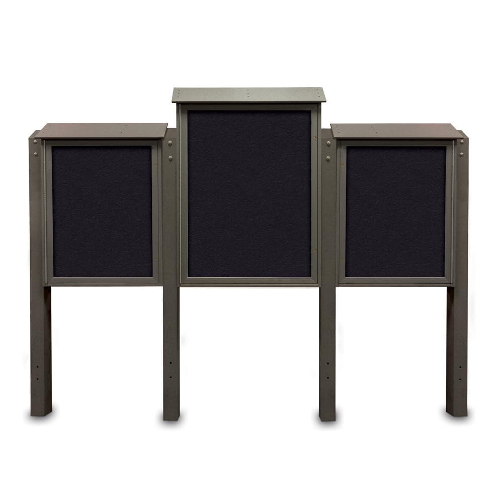 Enclosed Recycled Rubber Bulletin Board: 84" Wide, 36" High, Rubber, Black