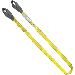 Twisted Eye & Eye, Type 4 Web Sling: 12' Long, 1" Wide, 3200 lb Vertical Capacity, Polyester