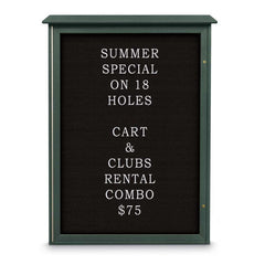 Enclosed Letter Board: 54" Wide, 38" High, Laminate, Black