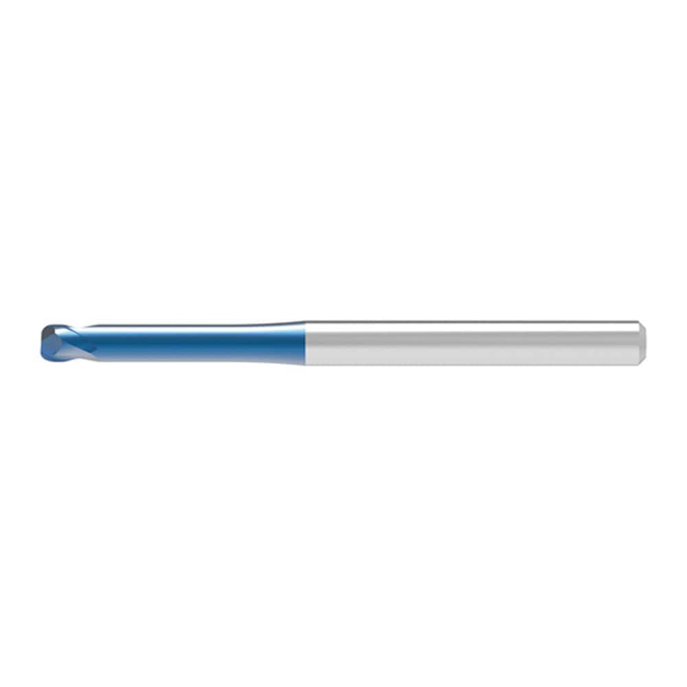 Corner Radius End Mill: 1.50 mm Dia, 1.25 mm LOC, 0.30 mm Radius, 2 Flute, Solid Carbide