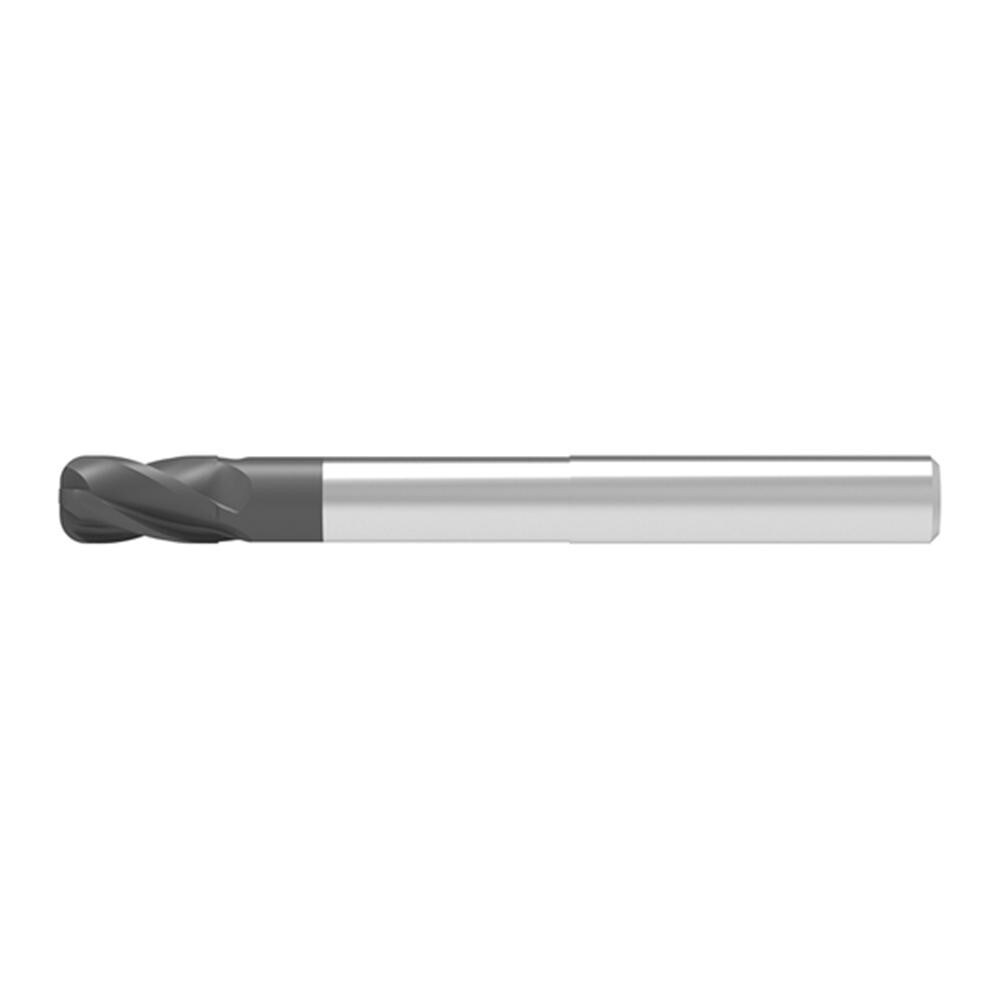 Corner Radius End Mill: 7.00 mm Dia, 14.00 mm LOC, 2.00 mm Radius, 4 Flute, Solid Carbide