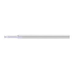 Corner Radius End Mill: 1.00 mm Dia, 1.00 mm LOC, 0.10 mm Radius, 2 Flute, Solid Carbide