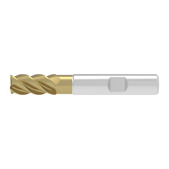 Corner Chamfer End Mill: 10.00 mm Dia, 22.00 mm LOC, 4 Flute, 0.20 mm Chamfer Width, Solid Carbide
