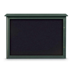 Enclosed Recycled Rubber Bulletin Board: 48" Wide, 36" High, Rubber, Black