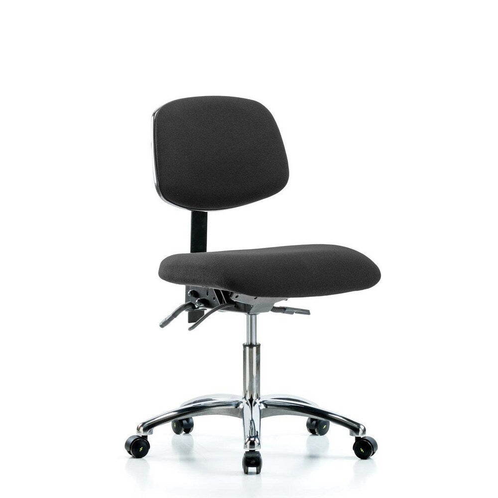 ESD Task Chair: Conductive Cloth, 24" Seat Height, Black