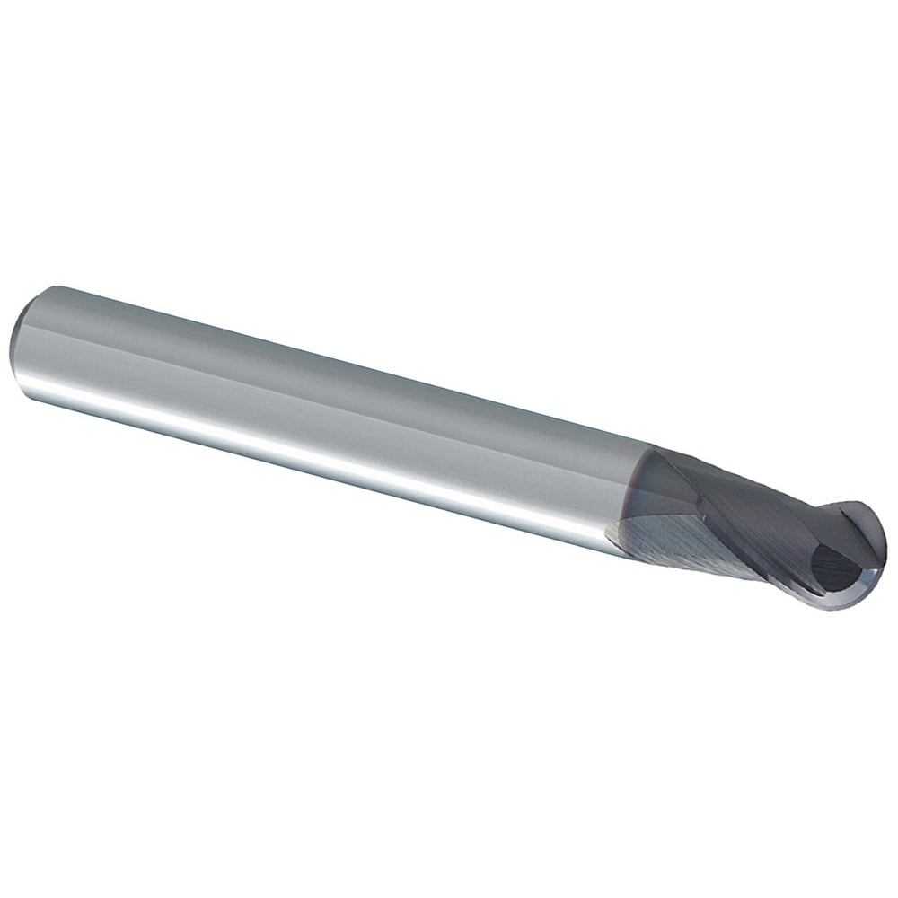 Ball End Mill: 0.40 mm Dia, 0.40 mm LOC, 2 Flute, Solid Carbide